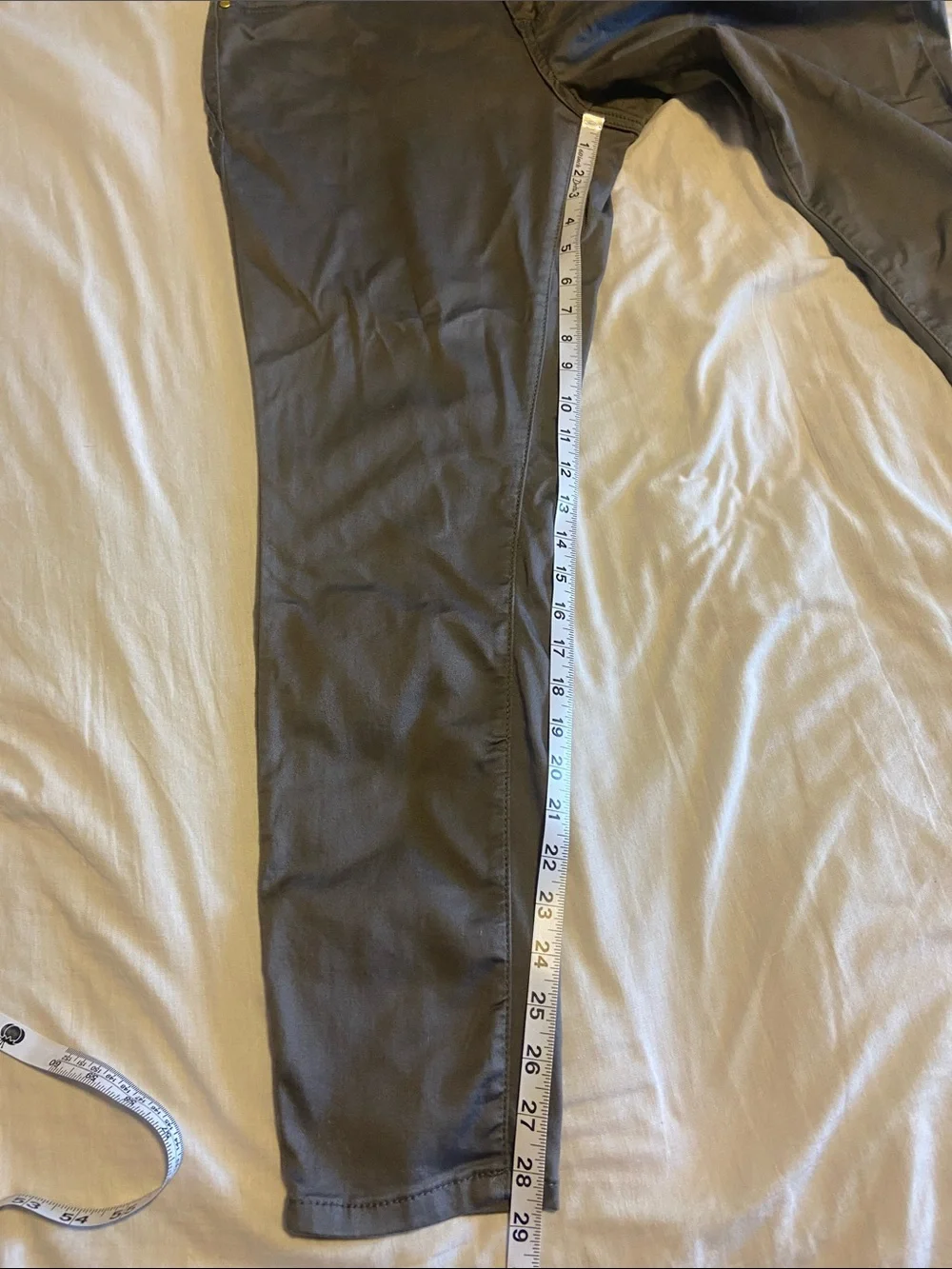 IMAN Gray Slim Pants with Gold-Tone Accents